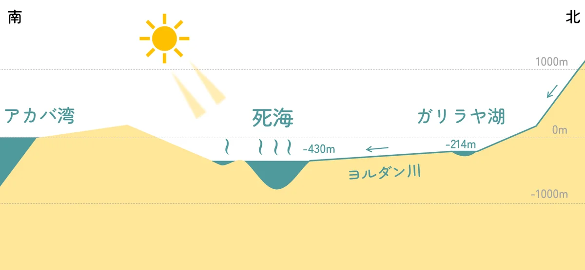 ヨルダン地溝帯断面図