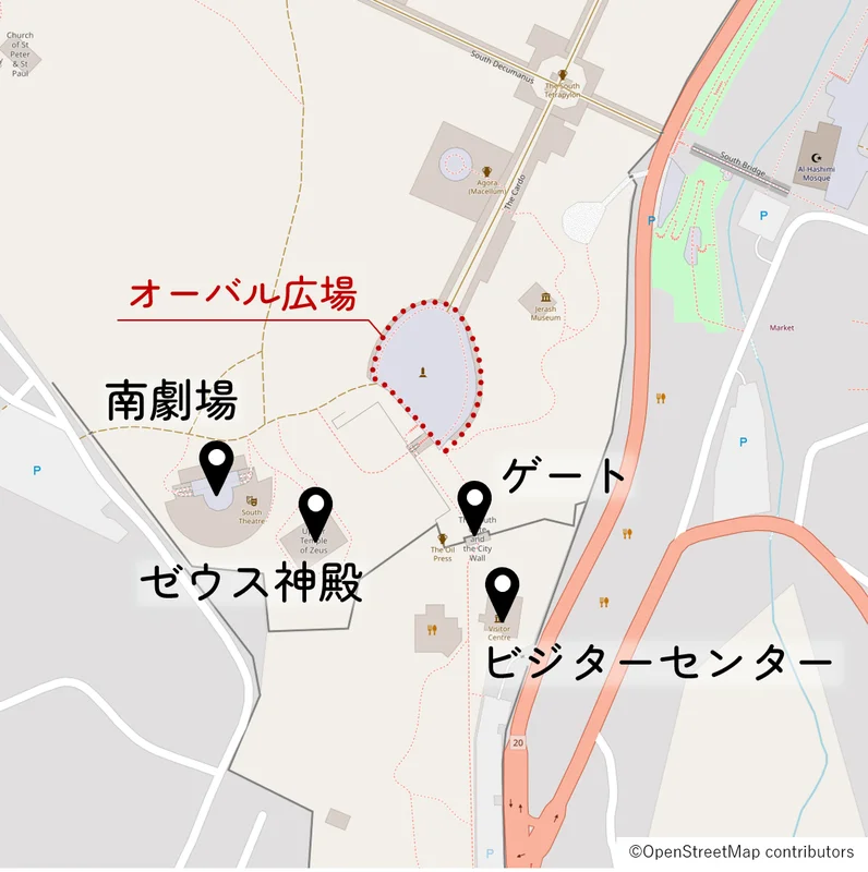 オーバル広場の地図