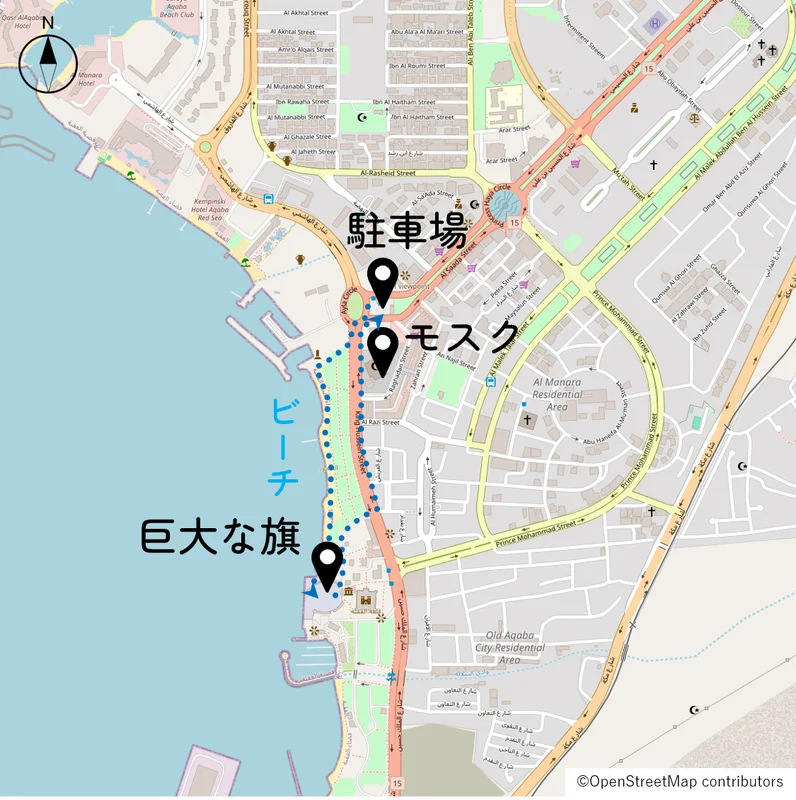 歩いたルートのマップ