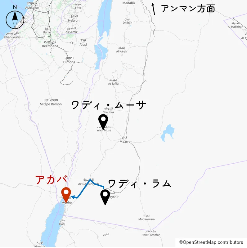 アカバまでのルート