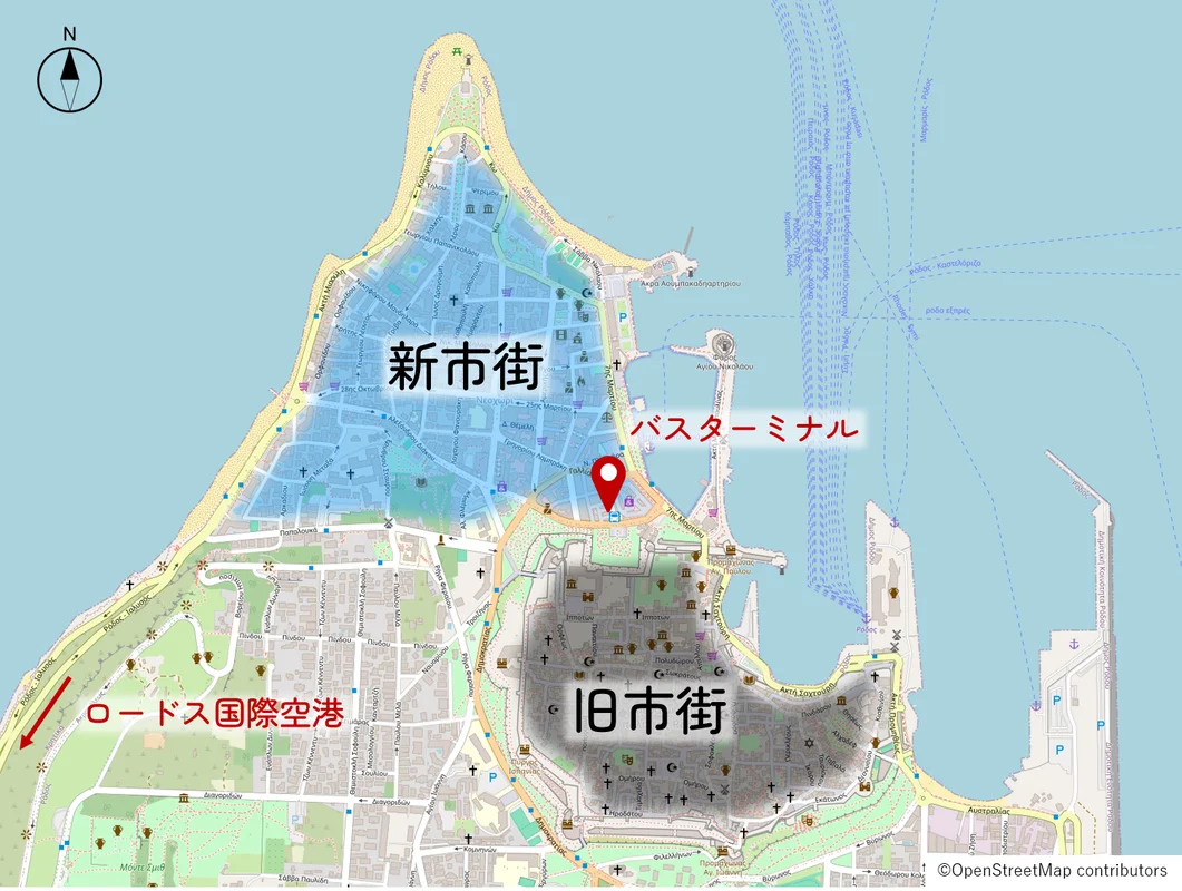 ロドス市街のマップ