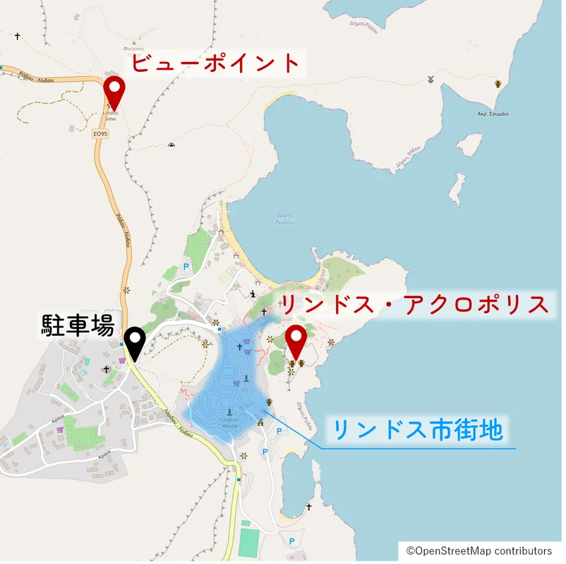 リンドスの地図