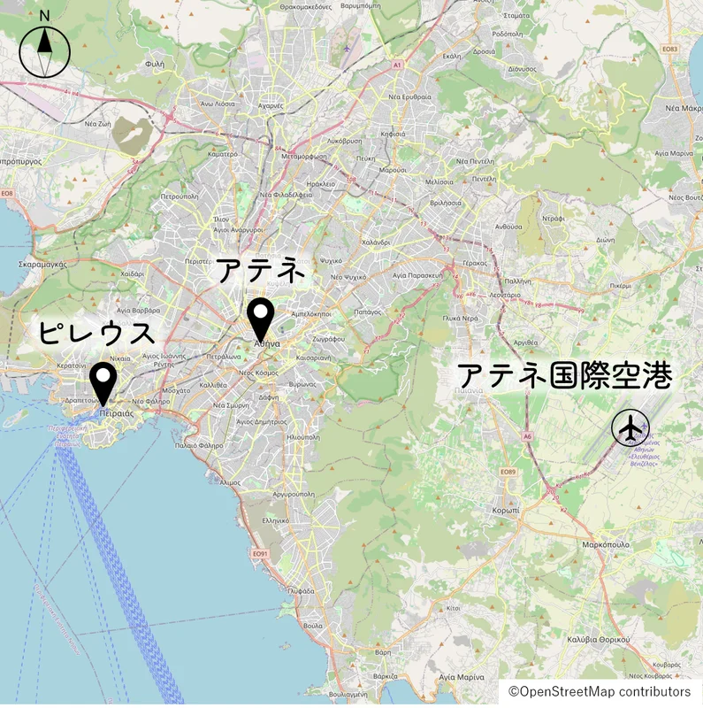 アテネ周辺地図