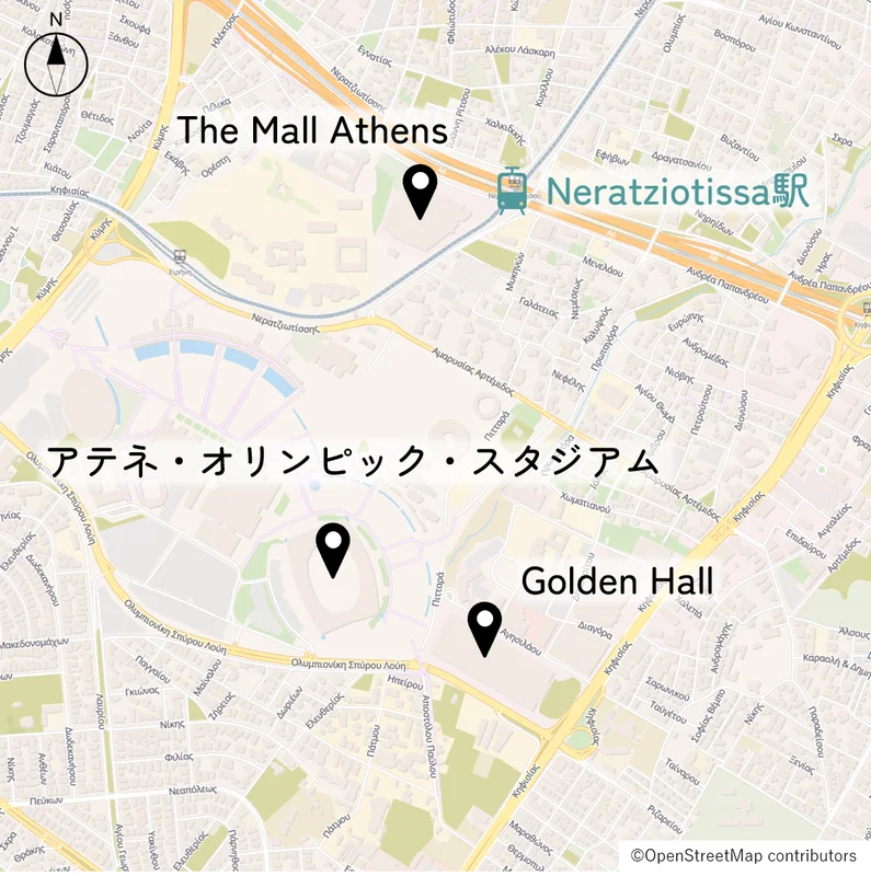 アテネ・オリンピック・スタジアム周辺地図