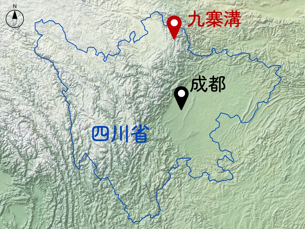 四川省の地形図