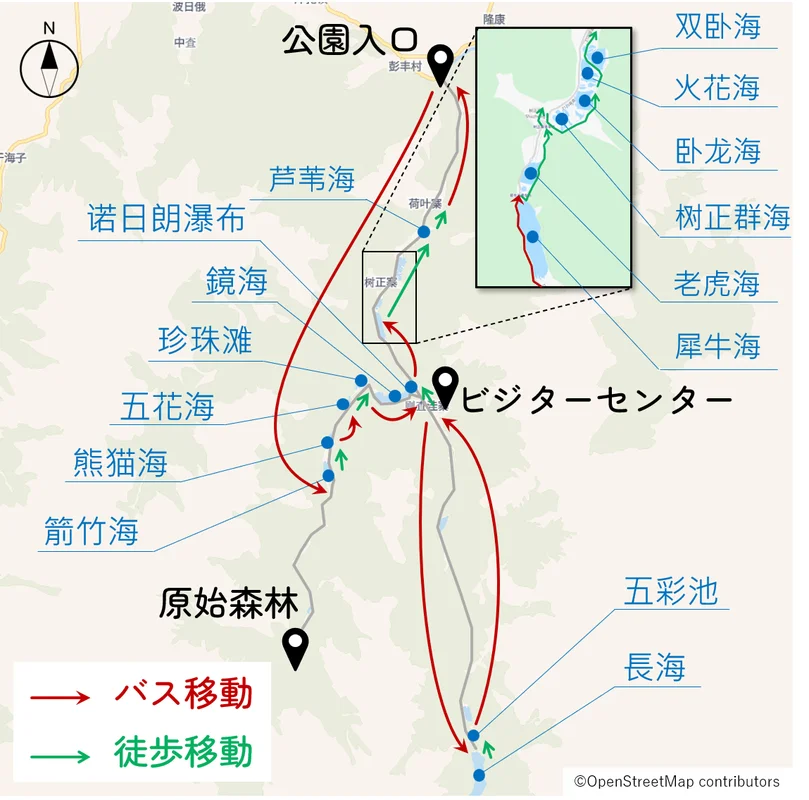 訪れたルート図