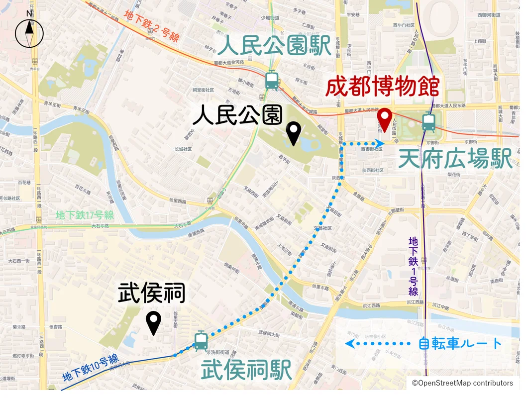 成都博物館の位置図