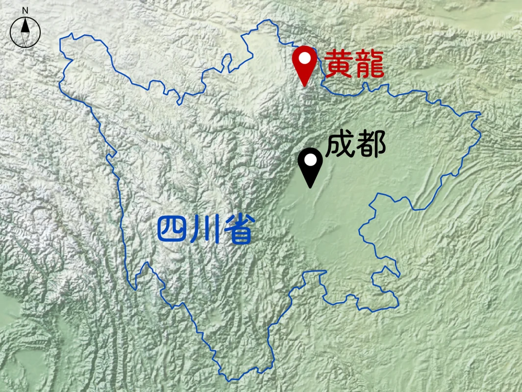 四川省の地形図