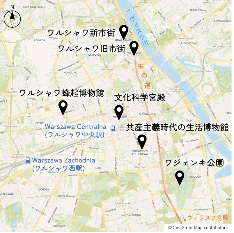 ワルシャワの地図