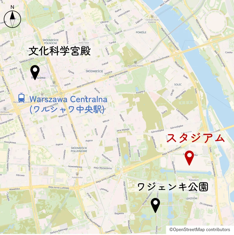 スタジアムの位置図
