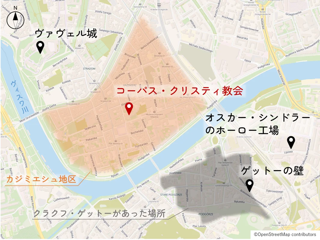 カジミエシュの地図