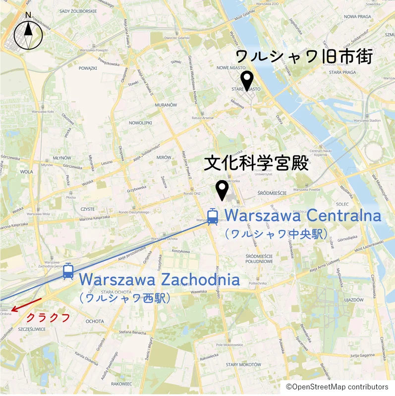 ワルシャワの地図