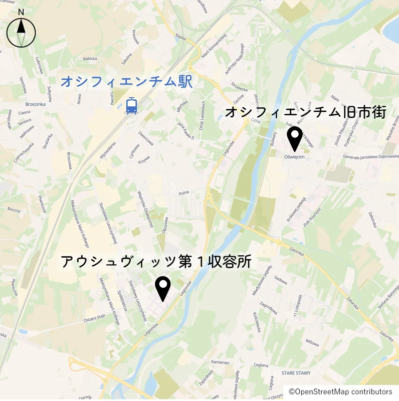 オシフィエンチムの地図