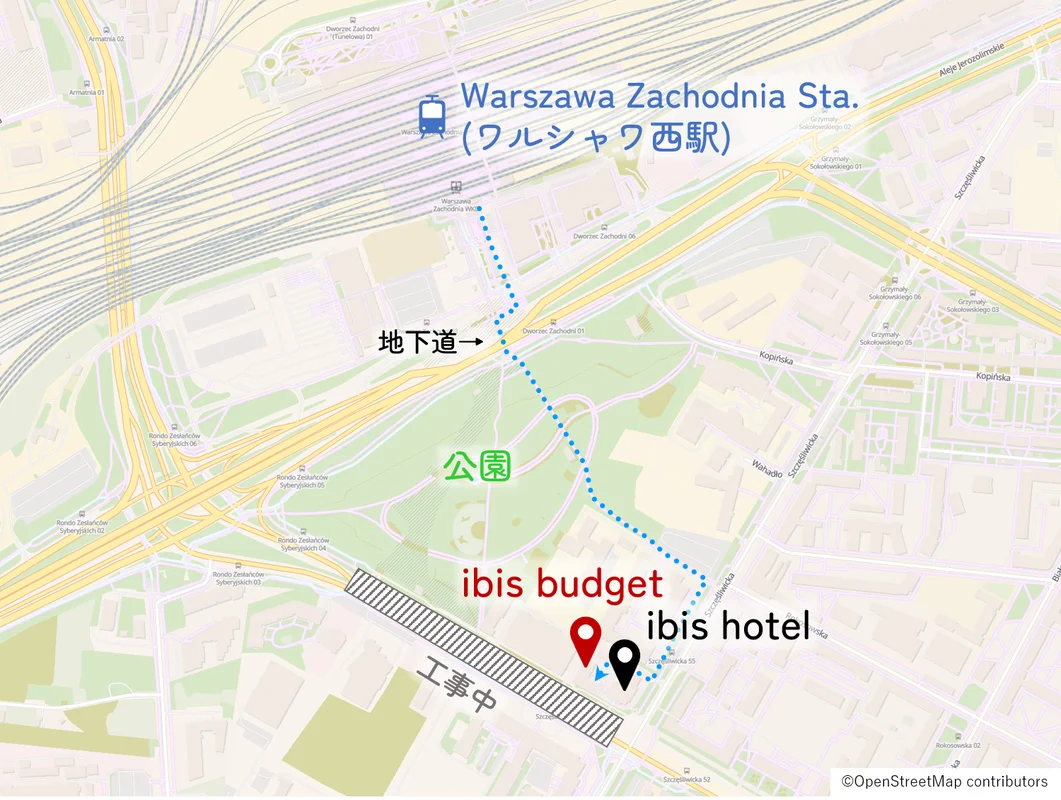 ibis budgetの位置図