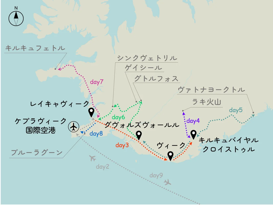 アイスランドの移動ルート