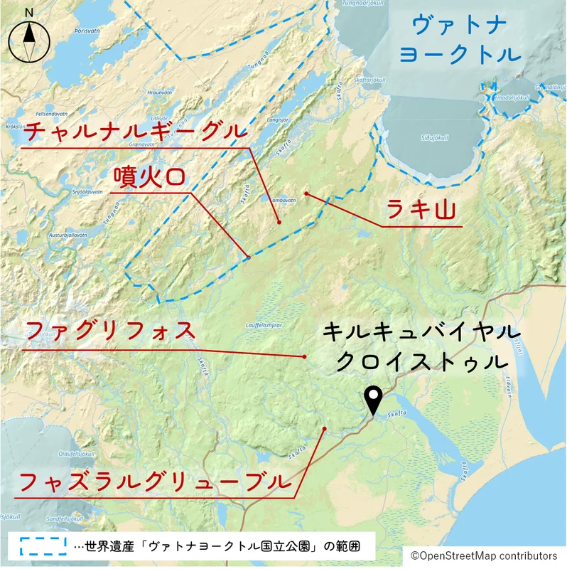 ツアーで訪れた場所の地図