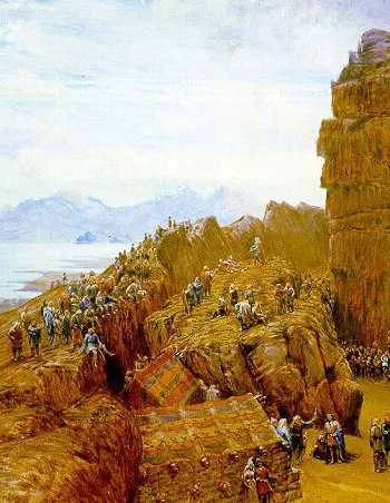 19世紀に描かれたシンクヴェトリルの「法律の岩」