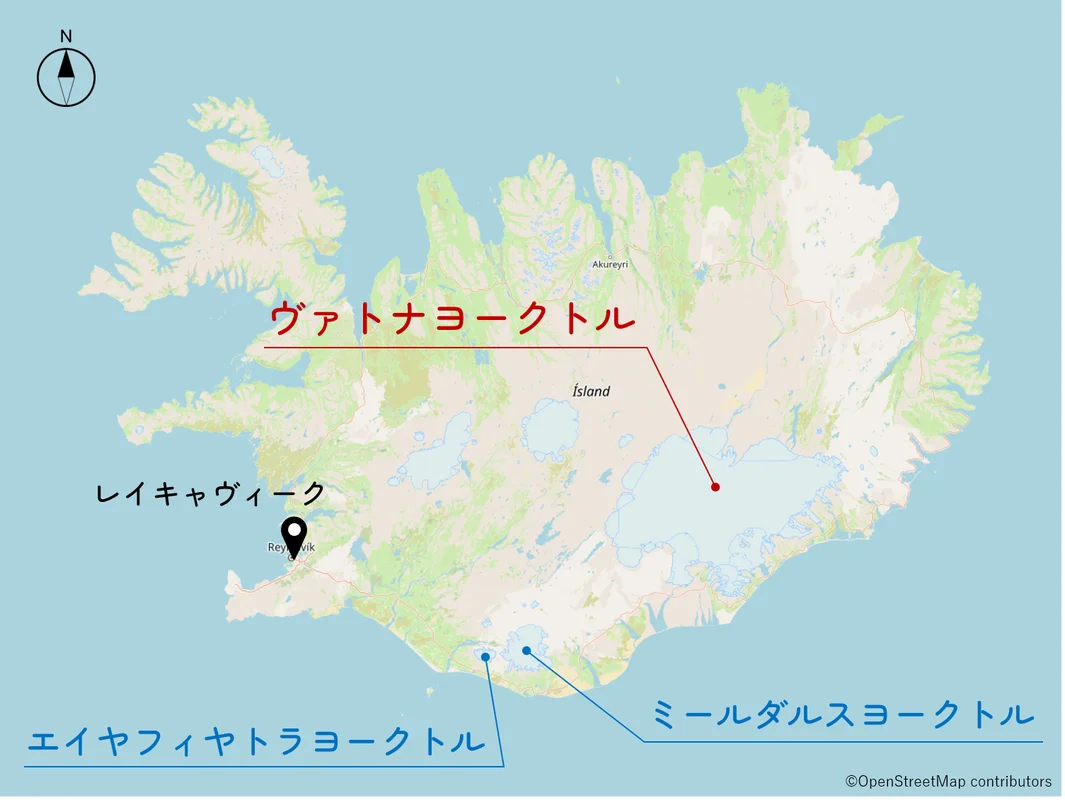 ヴァトナヨークトルの位置図