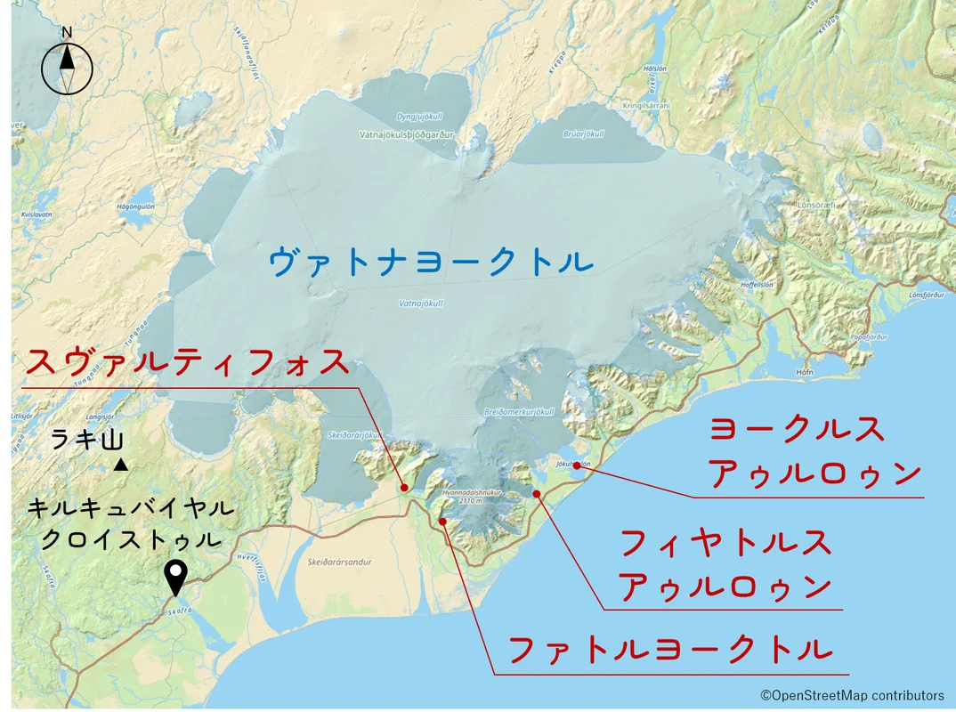 訪れた場所の位置図