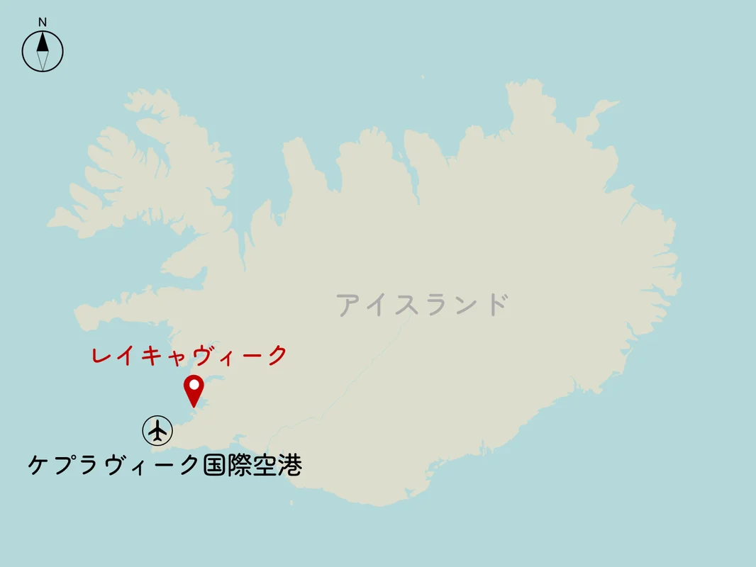レイキャヴィークの位置図