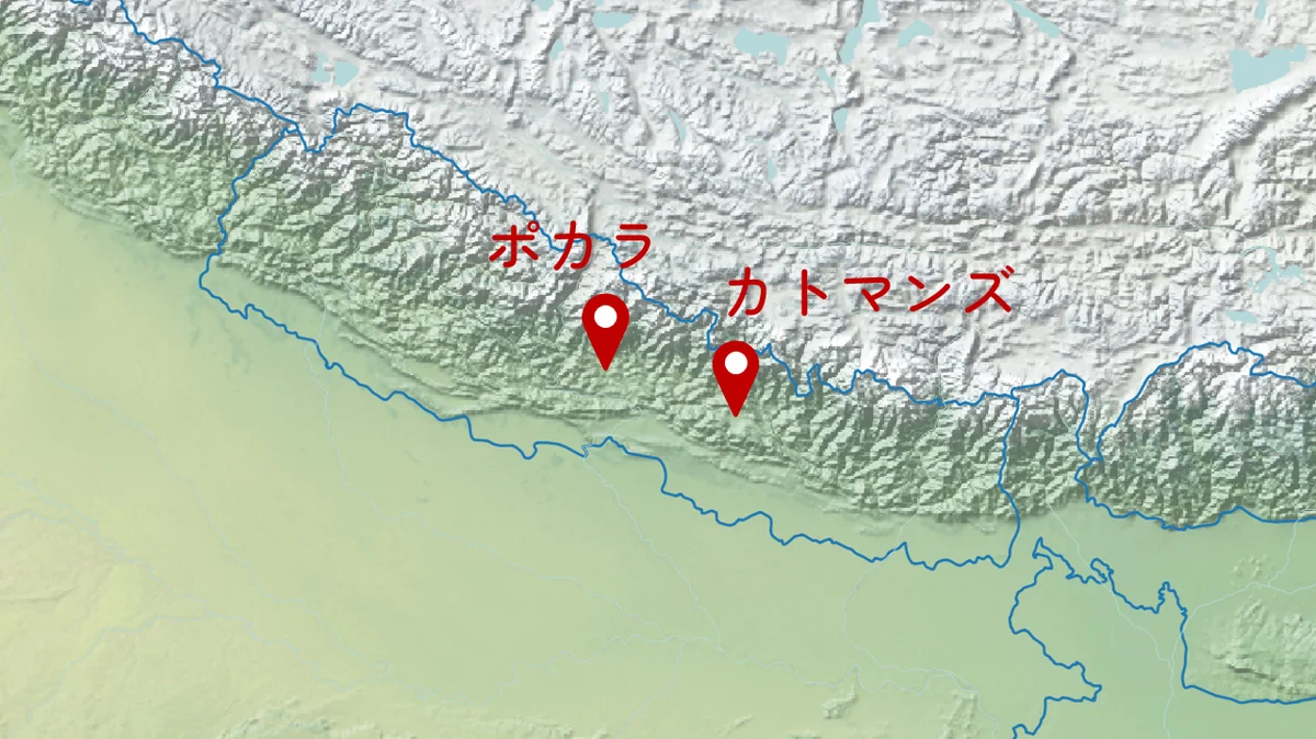 ネパールの地形図