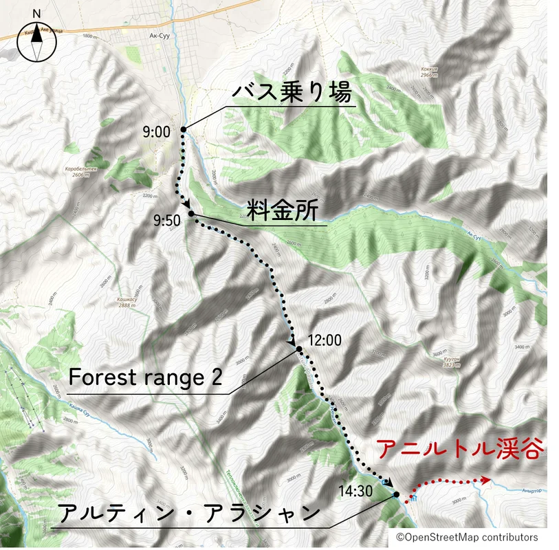 アニルトル渓谷の位置図