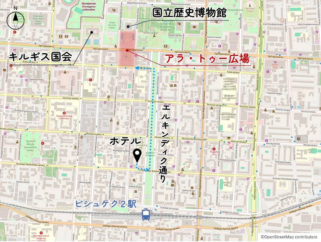 アラ・トゥー広場の位置図
