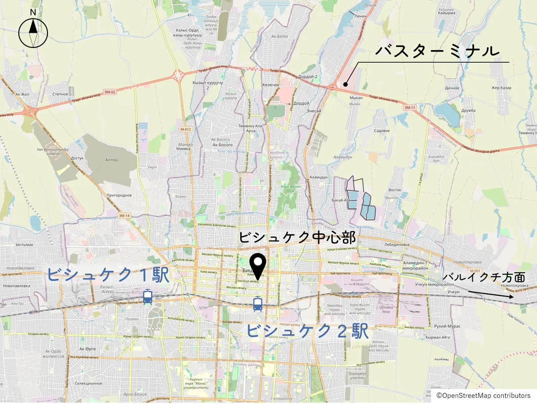 ビシュケクの地図