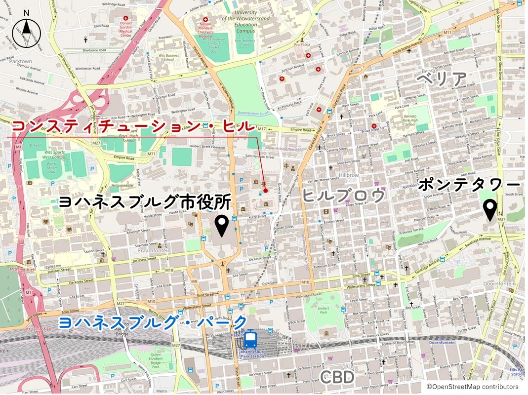 コンスティチューション・ヒルの位置図